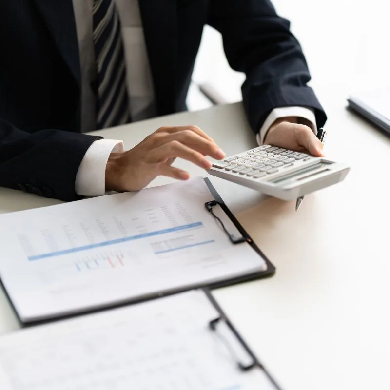 Detailed financial records and calculations