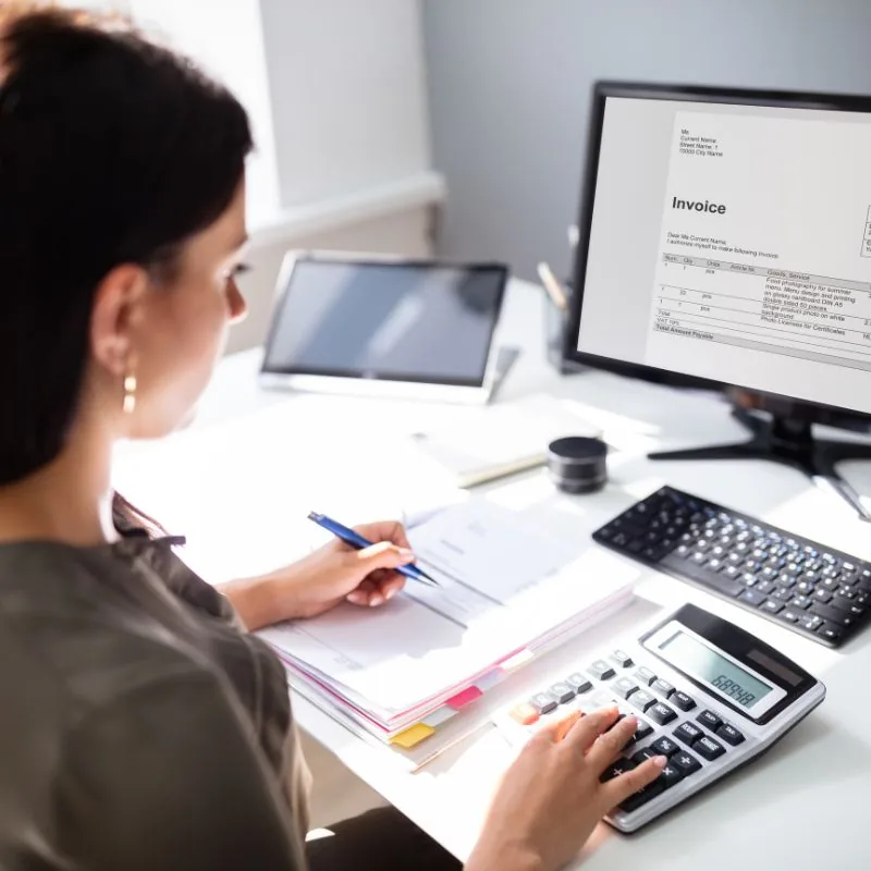 Reviewing financial charts and performance data